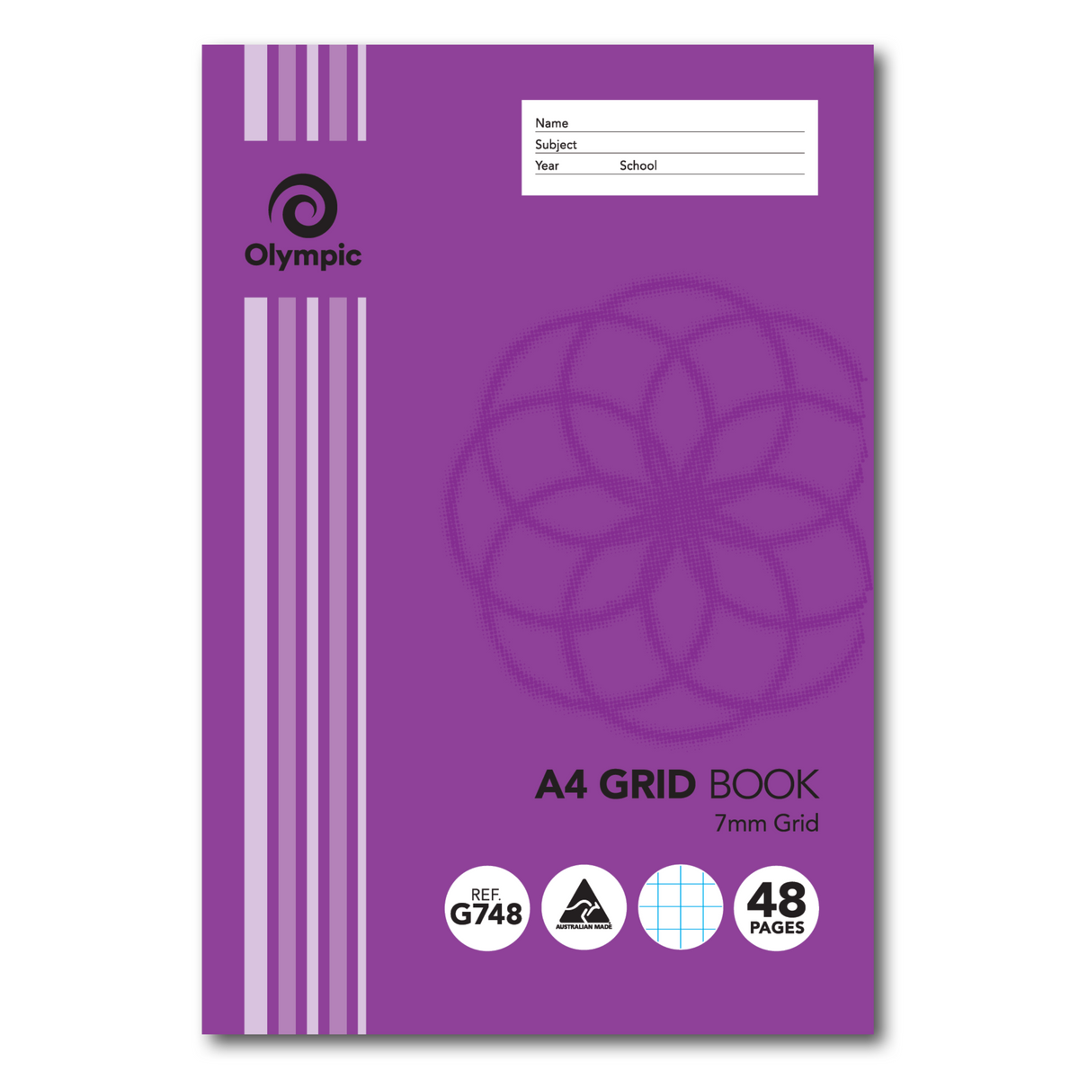 Olympic Exercise Book A4 Grid 7mm 48 pg