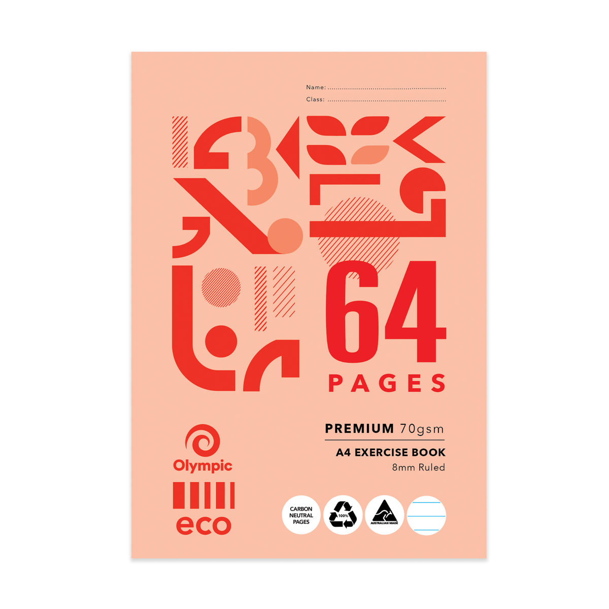 Olympic Exercise Book A4 8mm 64 pg