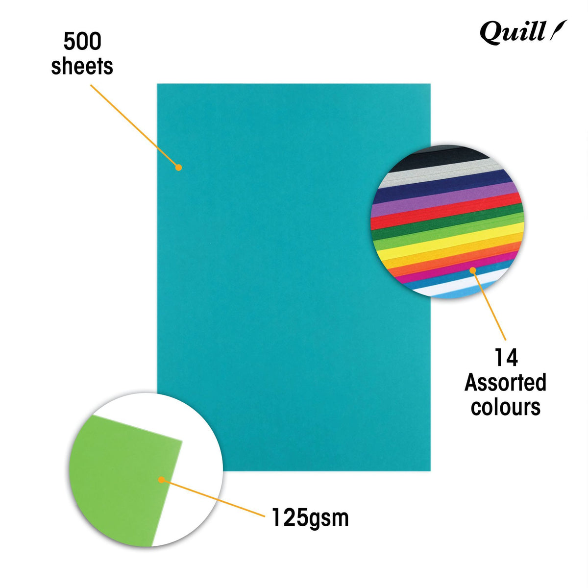 Card Quill 125gsm Bright Pack of 50 (Delivered to School)