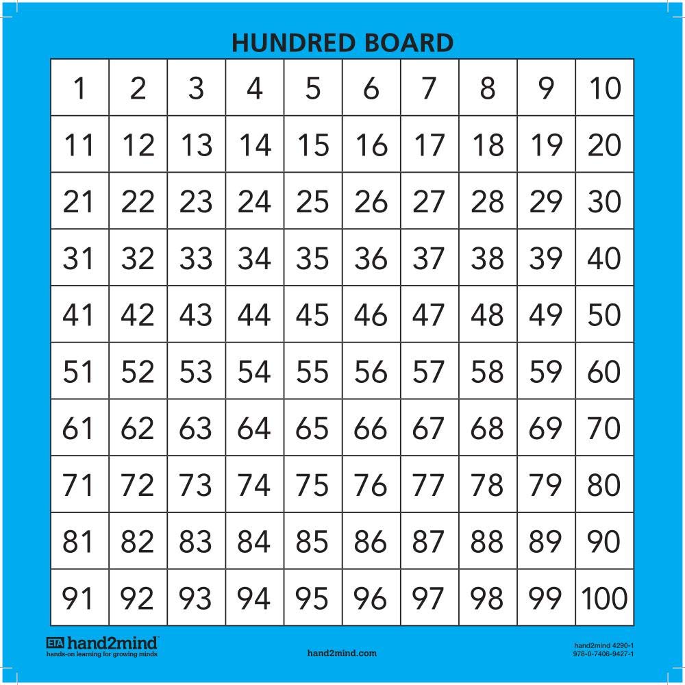 Whiteboard Hundred Grid Boards