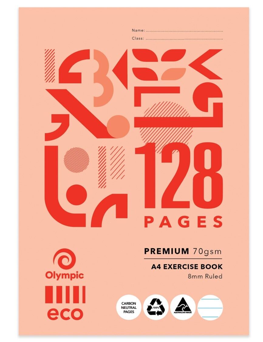 Olympic Exercise Book A4 8mm 128pg